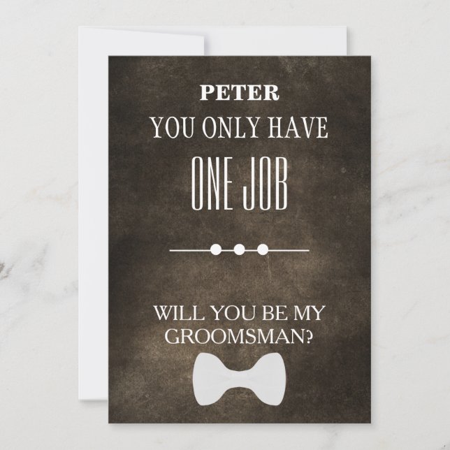 Convite Will  You  Be My Groomsman? Invitation (Frente)