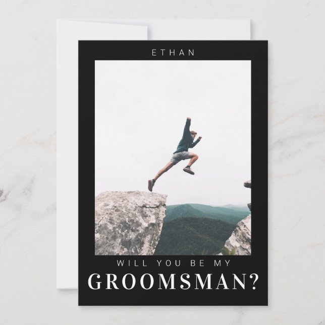 Convite Will you be my Groomsman Minimalist Photo Modern  (Frente)