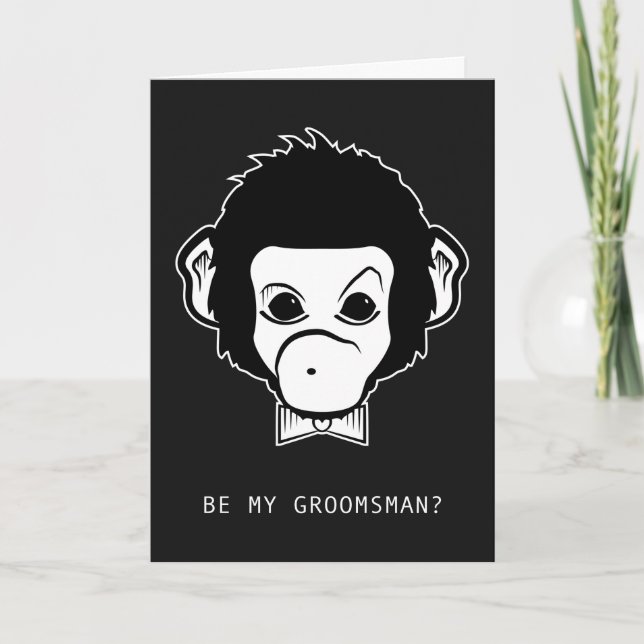Convite will you be my groomsman? mister monkey (Frente)