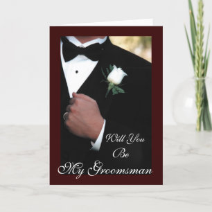 Convite Will you be my Groomsman Tuxedo Greeting Card