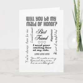 Convite Will You Be My Maid of Honor, Best Friend?