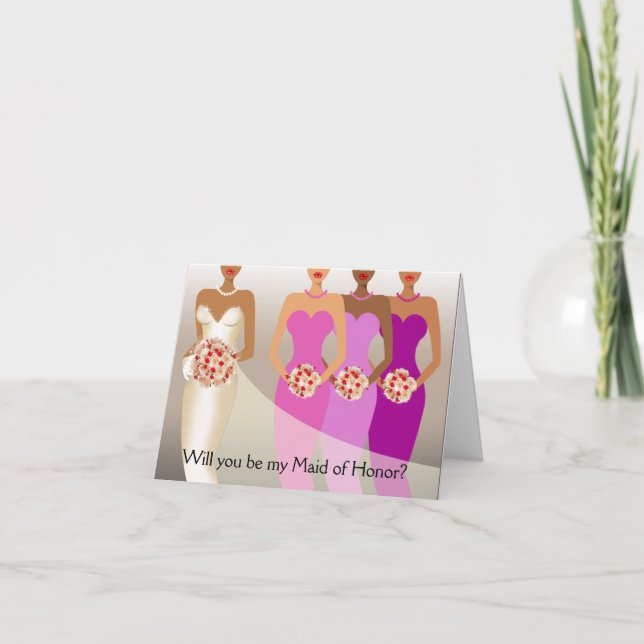 Convite Will you be my Maid of Honor? Bridal Party purple (Frente)