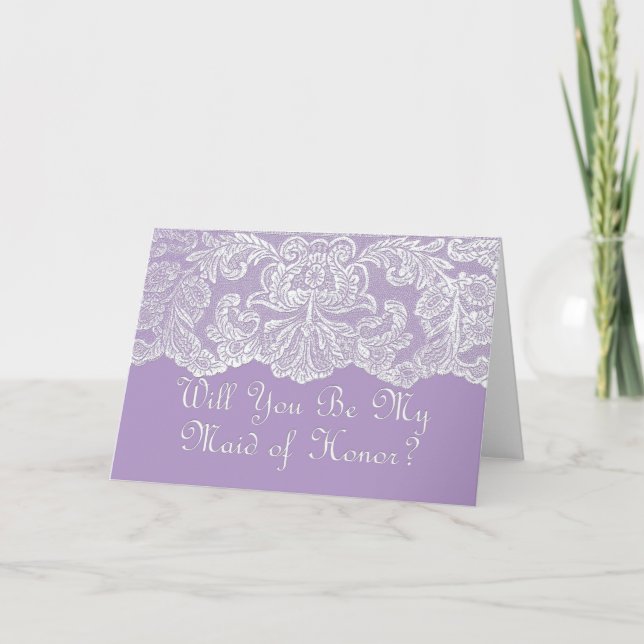 Convite will you be my maid of honor? purple (Frente)