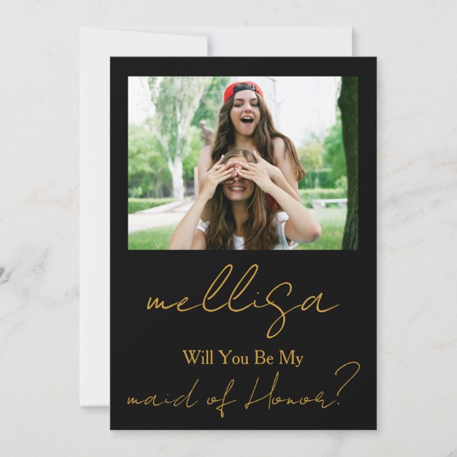 Convite Will You Be My Maid of Honor Simple Photo  (Frente)