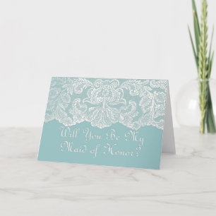 Convite will you be my maid of honor? teal