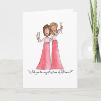 Convite Will you be my Matron of Hone Note Card