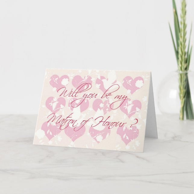Convite will you be my Matron of Honour? Card (Frente)