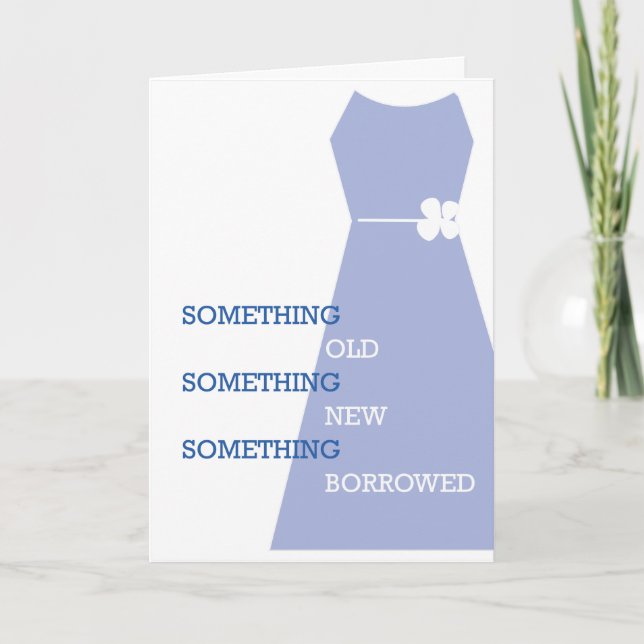 Convite Will You Be My Something Blue? Wedding Card (Frente)