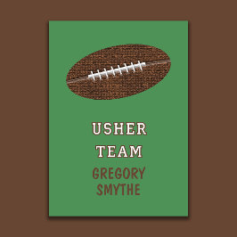 Convite Will You Be My Usher Football Theme Card