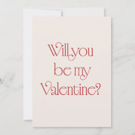 Convite Will You Be My Valentine? Minimal Card