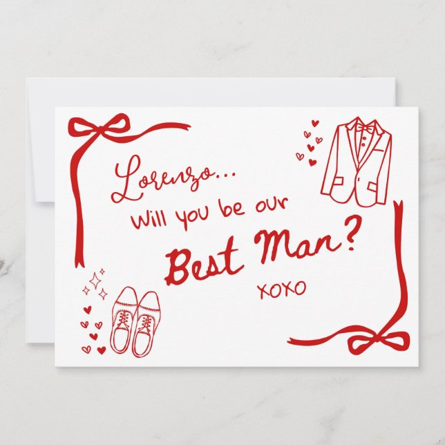Convite Will you be our Best Man Card Invitation (Frente)