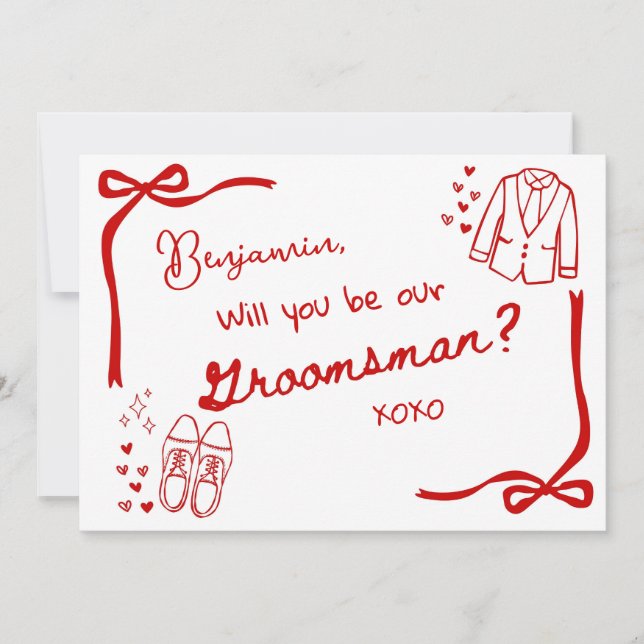 Convite Will you be our Groomsman Card Invitation (Frente)