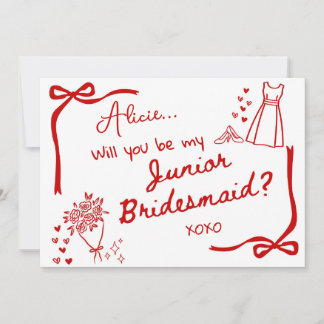 Convite Will you be our Junior Bridesmaid Card Invitation