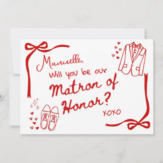 Convite Will you be our Matron of Honor Card Invitation
