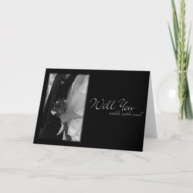 Convite "Will You Walk With Me?" Wedding Request Card (Frente)