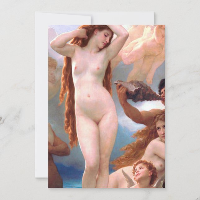 Convite William Bouguereau - O Nascimento de Vênus 1879 (Frente)