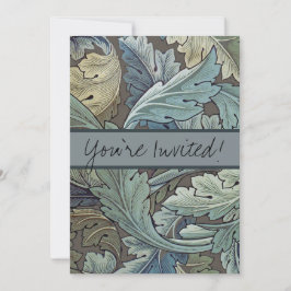 Convite William Morris Acanthus Sage Flower Floral Botânic