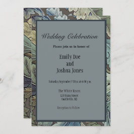 Convite William Morris Acanthus Sage Flower Floral Botânic