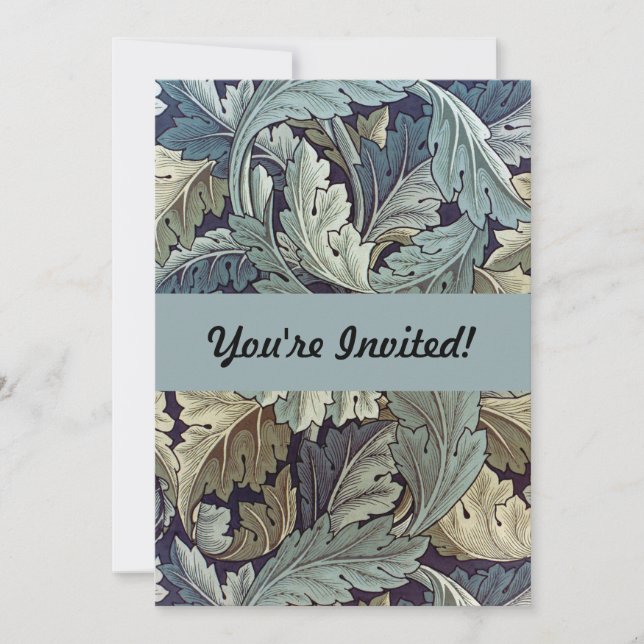 Convite William Morris Acanthus Wallpaper Folhas (Frente)
