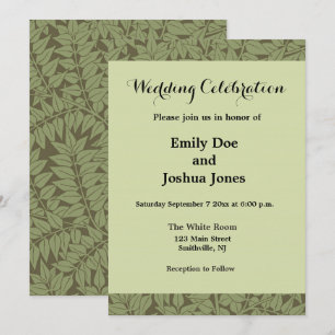 Convite William Morris Branch Folha Floral Design