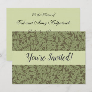 Convite William Morris Branch Folha Floral Design