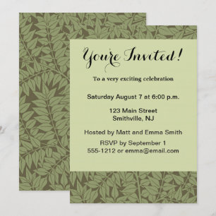 Convite William Morris Branch Folha Floral Design