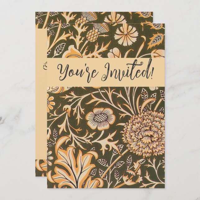 Convite William Morris Cherwell Wallpaper Pattern (Frente/Verso)