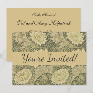 Convite William Morris Chrysantemum Soft Floral Design