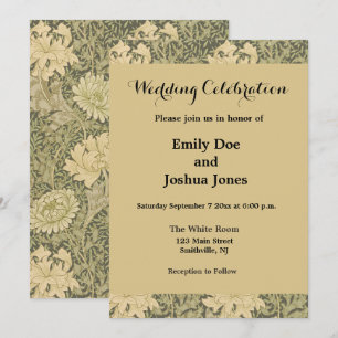 Convite William Morris Chrysantemum Soft Floral Design