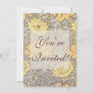 Convite William Morris Chrysanthemum Mãe Flowers