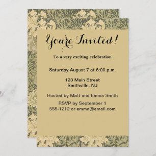 Convite William Morris Chrysanthemum Sage Flower