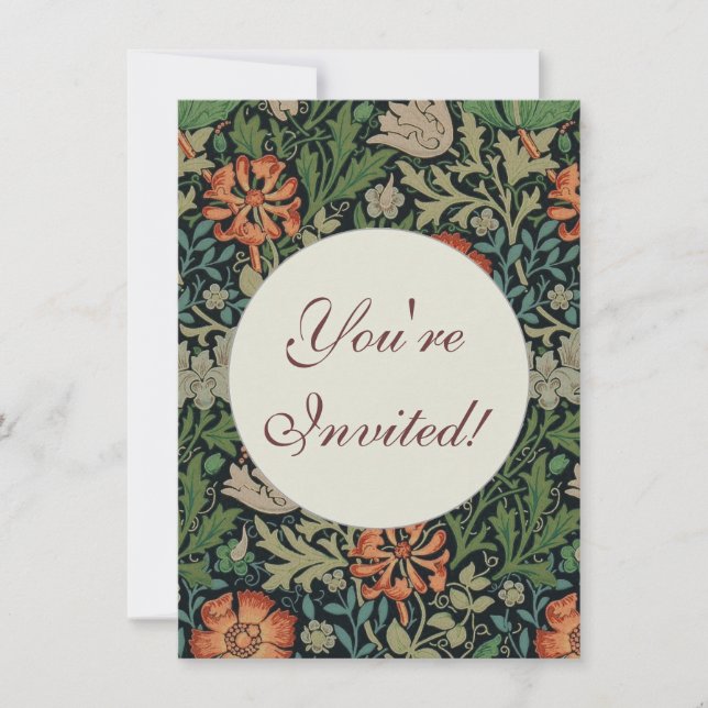 Convite William Morris Compton Wallpaper Classic (Frente)