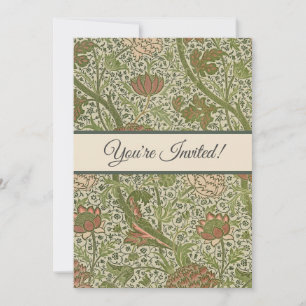 Convite William Morris Cray Flor de Sage Floral Botânico