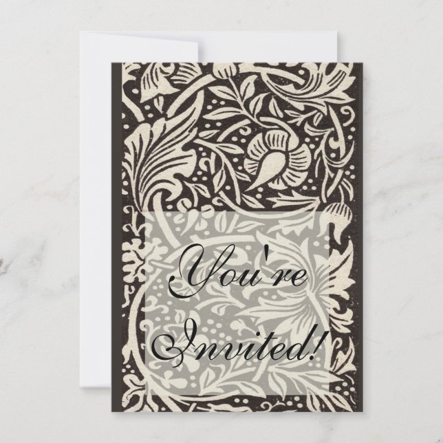 Convite William Morris Daffodil Floral Wallpaper (Frente)