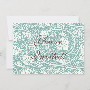 Convite William Morris Grape Pattern Teal Turquoise