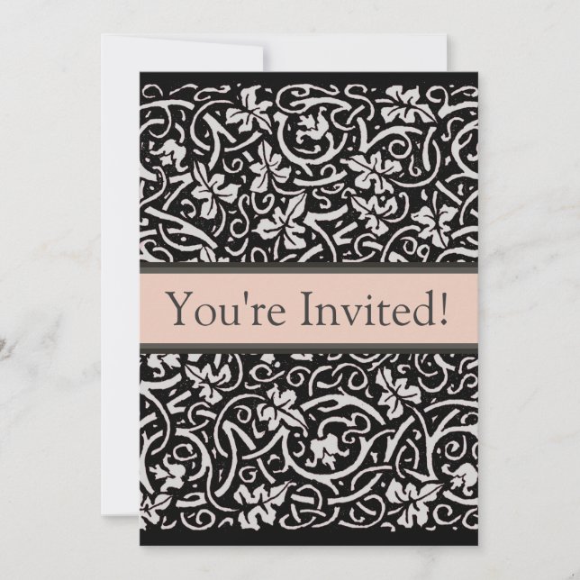 Convite William Morris Grapevine Vine Leaf Patterno (Frente)