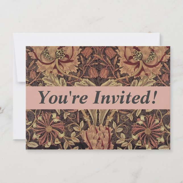 Convite William Morris Honeysuckle Arte clássica em inglês (Frente)