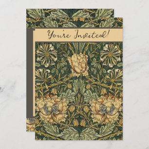 Convite William Morris Honeysuckle Verde Amarelo