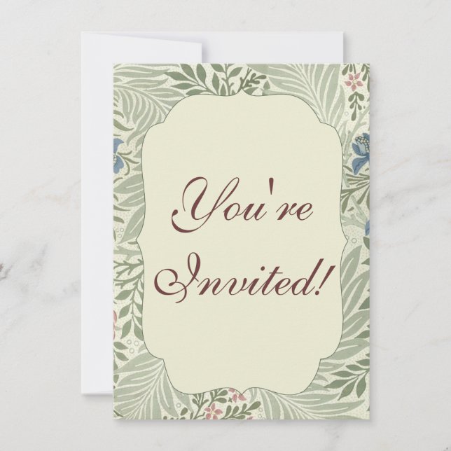 Convite William Morris Larkspur Floral Wallpaper (Frente)