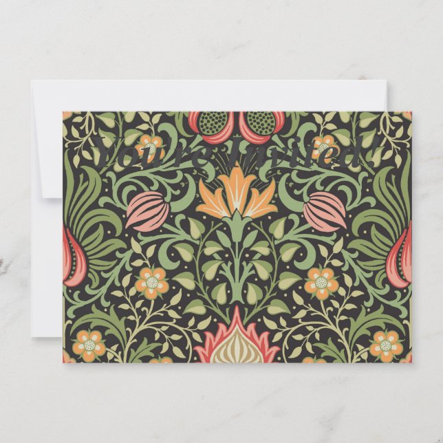 Convite William Morris Persian Floral Antique (Frente)