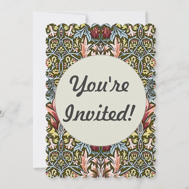 Convite William Morris Snakeshead Padrão Floral (Frente)
