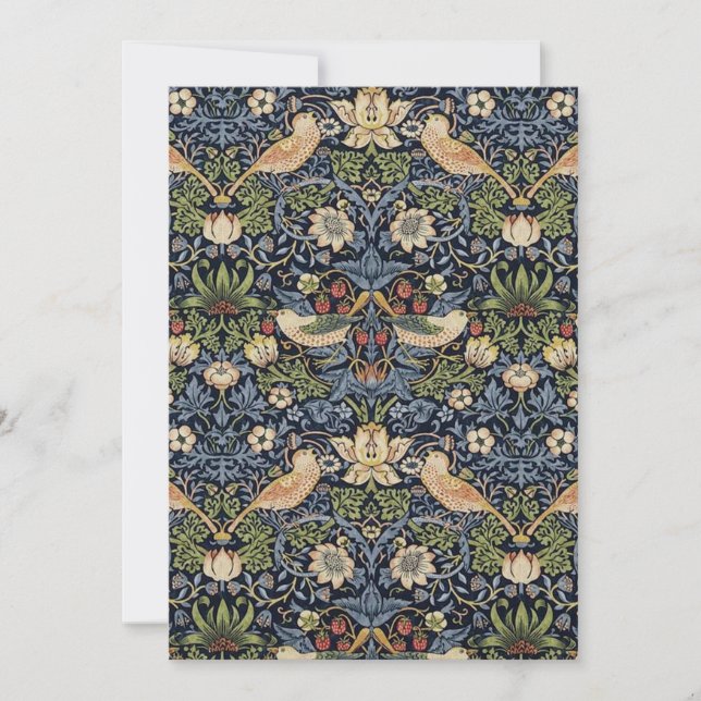 Convite William Morris Strawberry Thief (Frente)