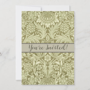 Convite William Morris Sunflower Green Flower
