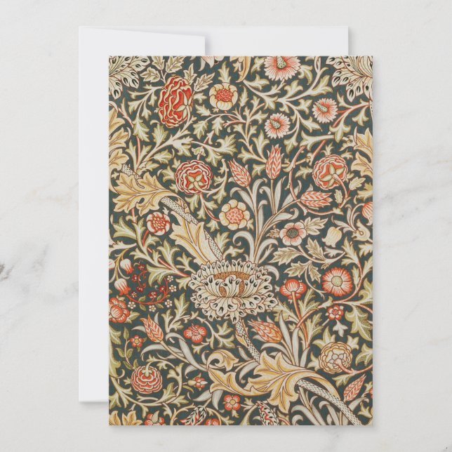 Convite William Morris Trent Garden Flower Classic Botânic (Frente)