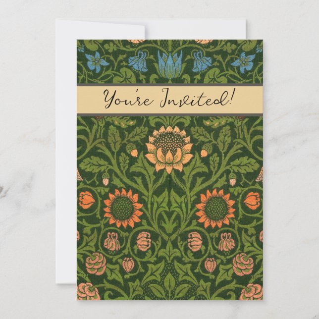 Convite William Morris Violet e Columbine Art Rug (Frente)