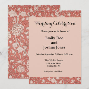 Convite William Morris Wild Tulip Flower Floral