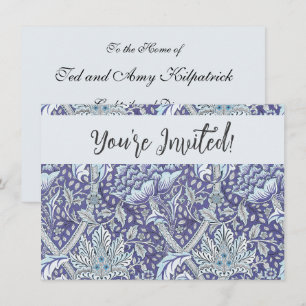 Convite William Morris Windrush Padrão Floral Azul