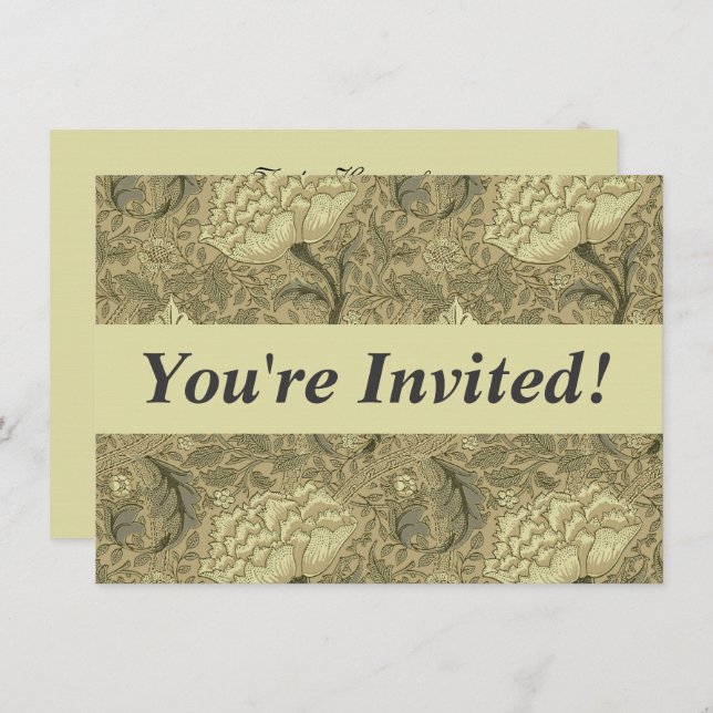 Convite William Morris Windrush Wallpaper Pattern (Frente/Verso)