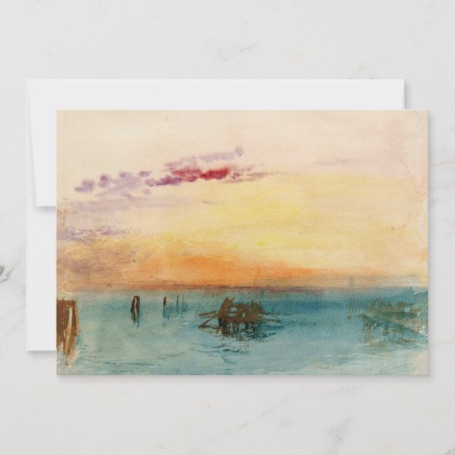 Convite William Turner - A laguna perto de Veneza no Sunse (Frente)