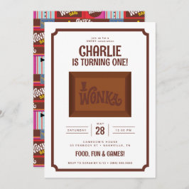 Convite Willy Wonka e o aniversário da fábrica de chocolat